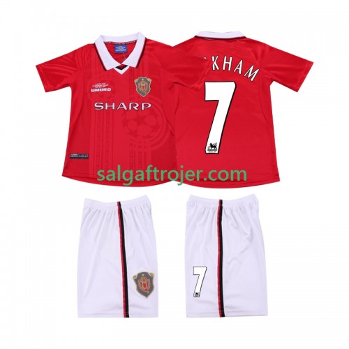 Manchester United BECKHAM 7 1999 2000 Fodboldtrøjer Børn Retro Hjemmebanesæt Kort ærmer Manchester United BECKHAM 7 1999 2000 Fodboldtrøjer Børn Retro Hjemmebanesæt Kort ærmer